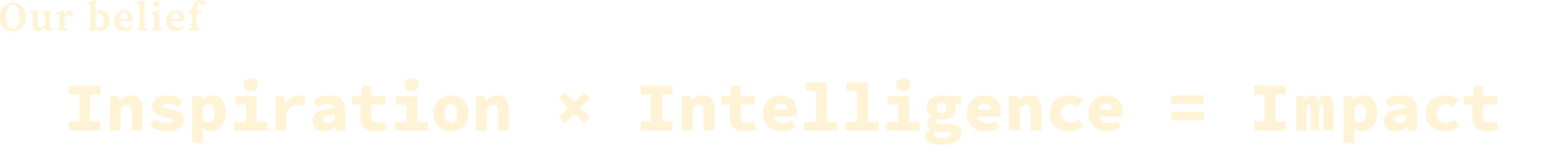 Inspiration × Intelligence = Impact
